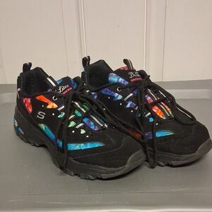 Skechers Black and Tie Dye Sneakers